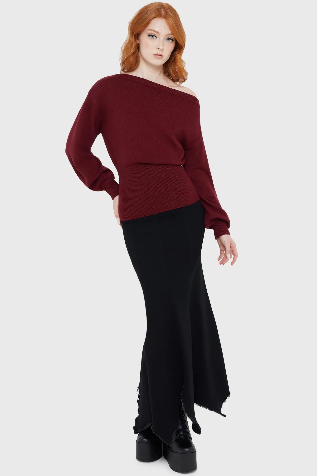 Hidden Zipper Pocket Eldritch Top [RED]