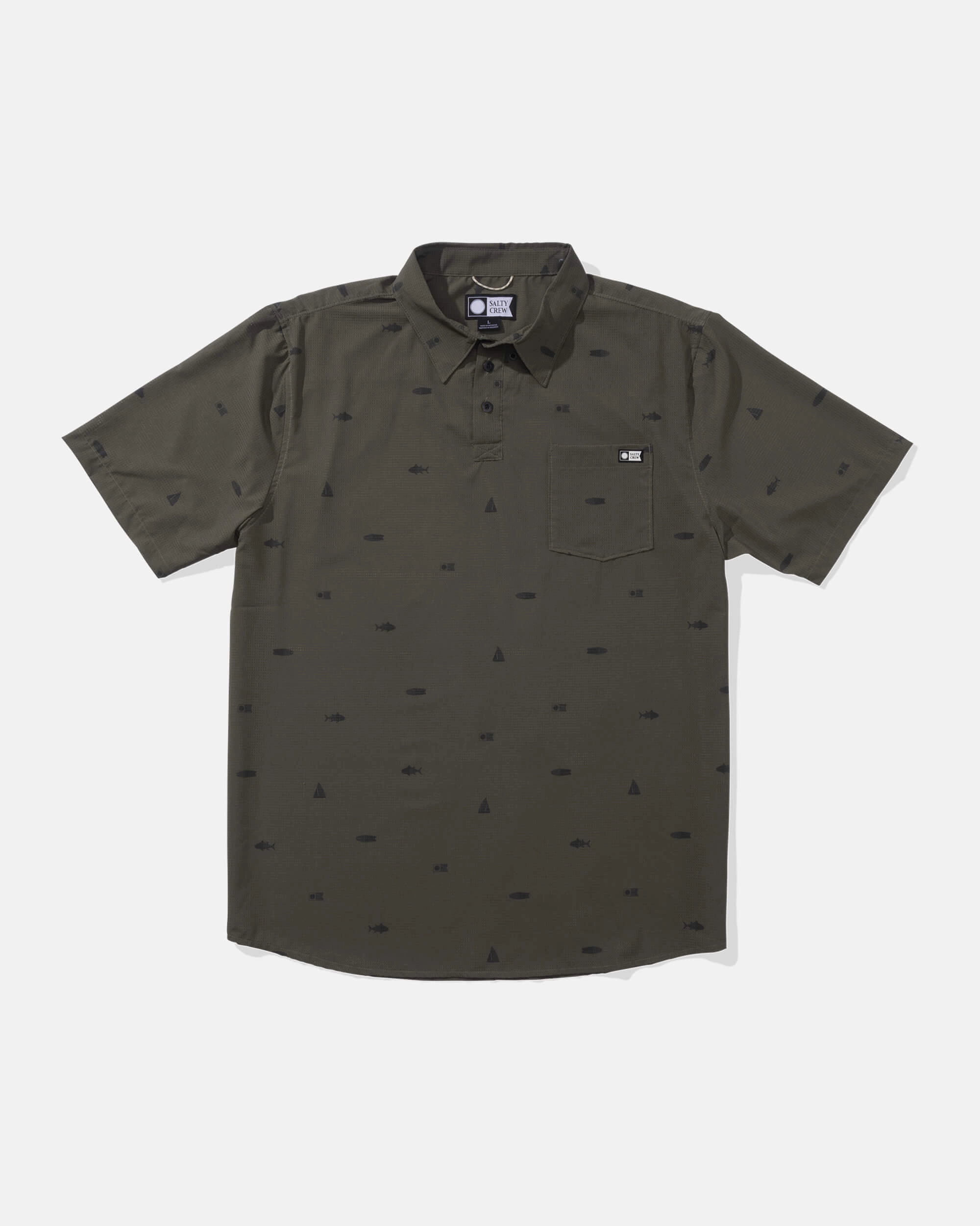 Mayday Perf Ss Tech Polo - Olive Comfy Design