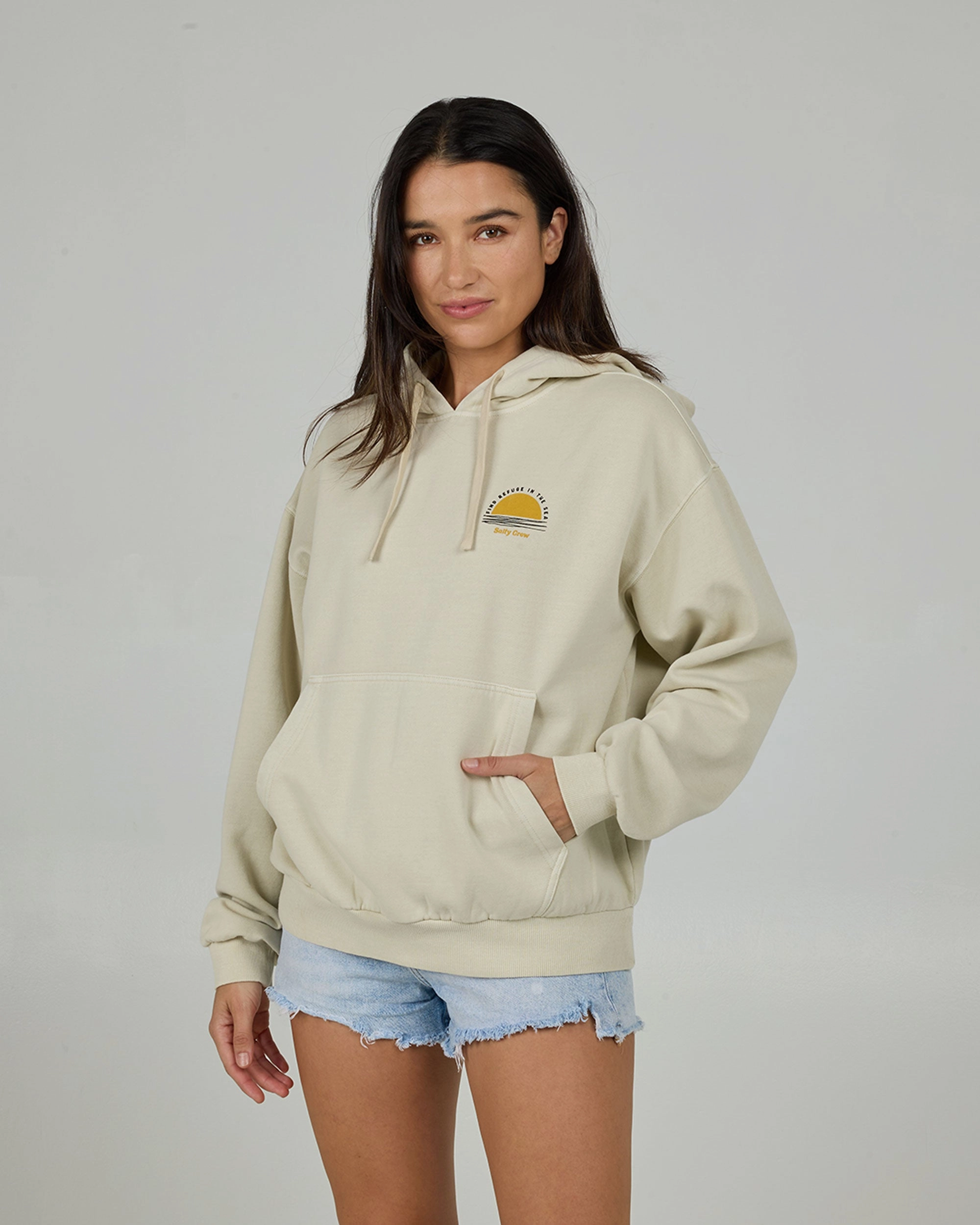 Roomy Waist Palms Hoody - Off White