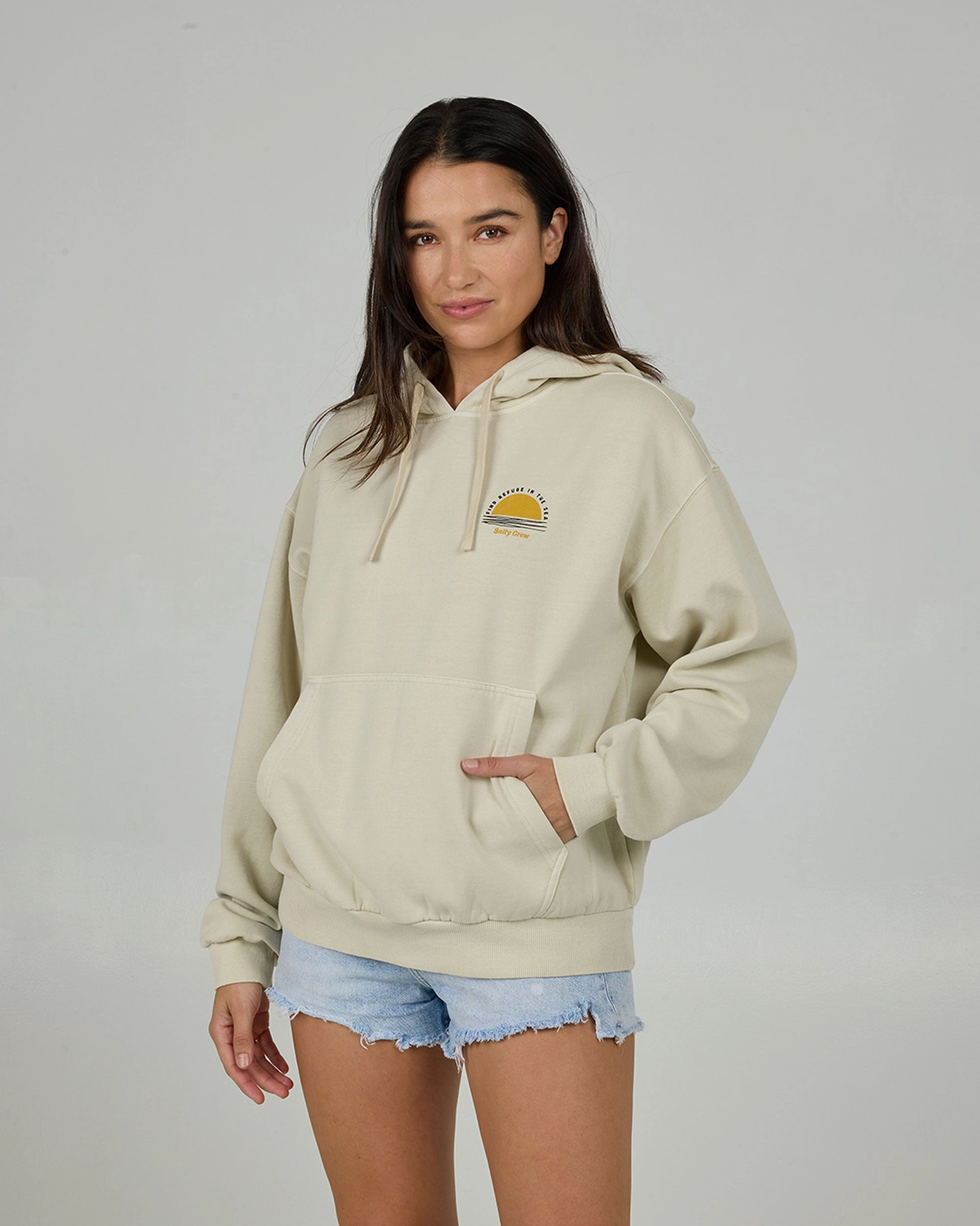 Palms Hoody - Off White Quick Dry Fabric
