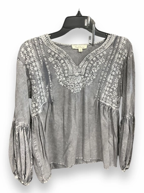 All-Weather Wear Top Long Sleeve By Solitaire In Grey, Size: S