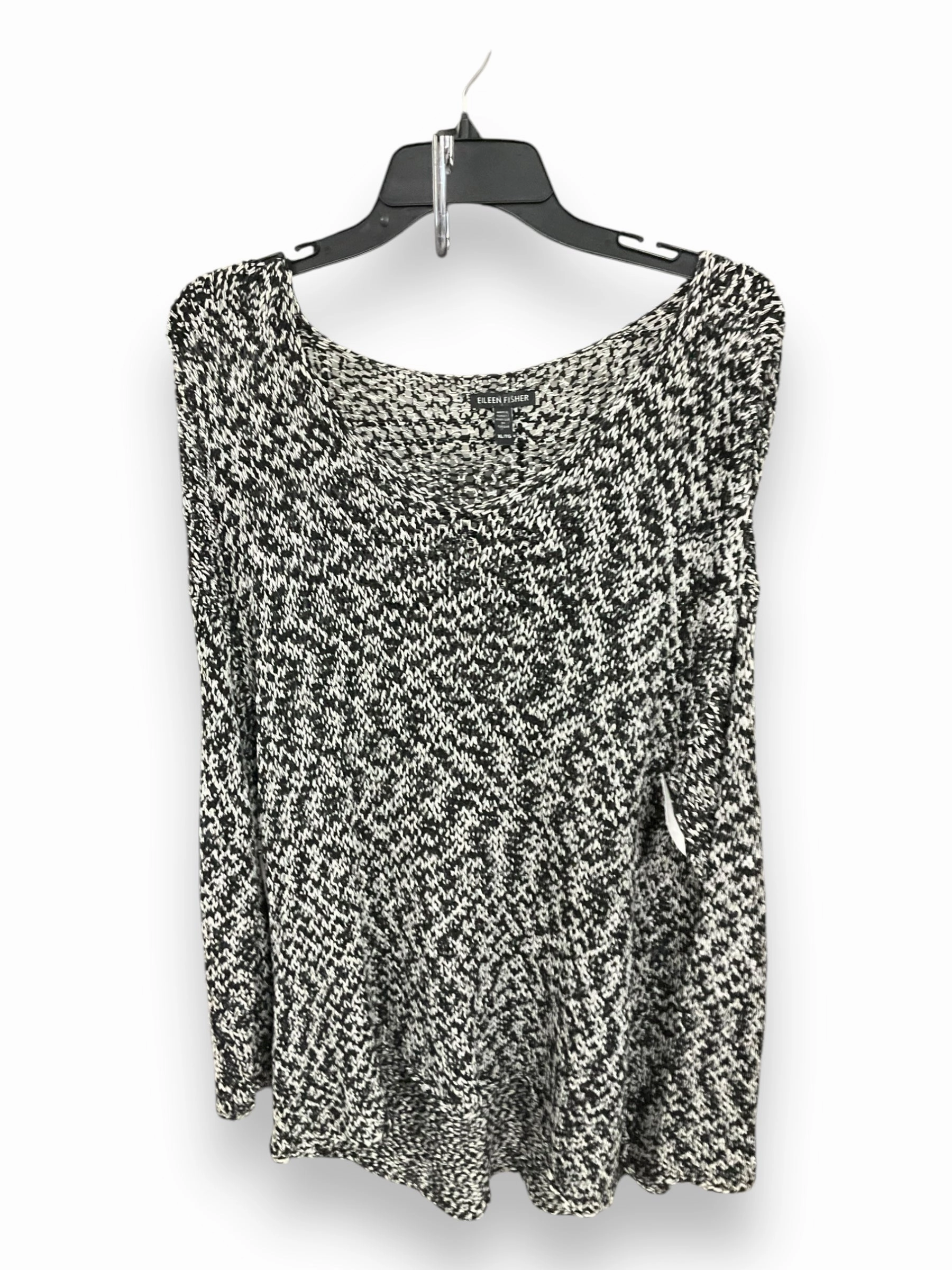 Cold Weather Outfit Sweater By Eileen Fisher In Black & White, Size: Xl
