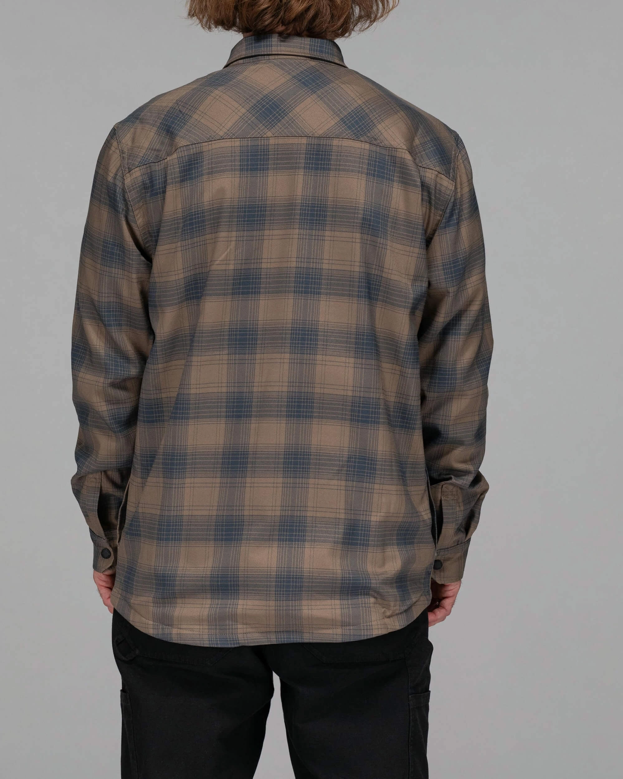 Fathom Ls Tech Shacket - Pewter Smooth Zipper Action