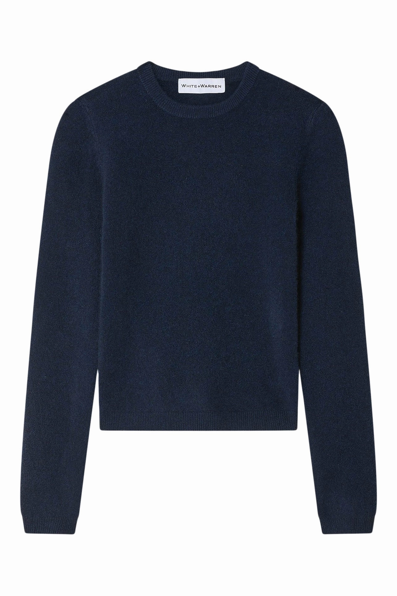 Knitted Look White & Warren Cashmere Slim Crewneck