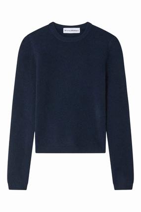 Knitted Look White & Warren Cashmere Slim Crewneck