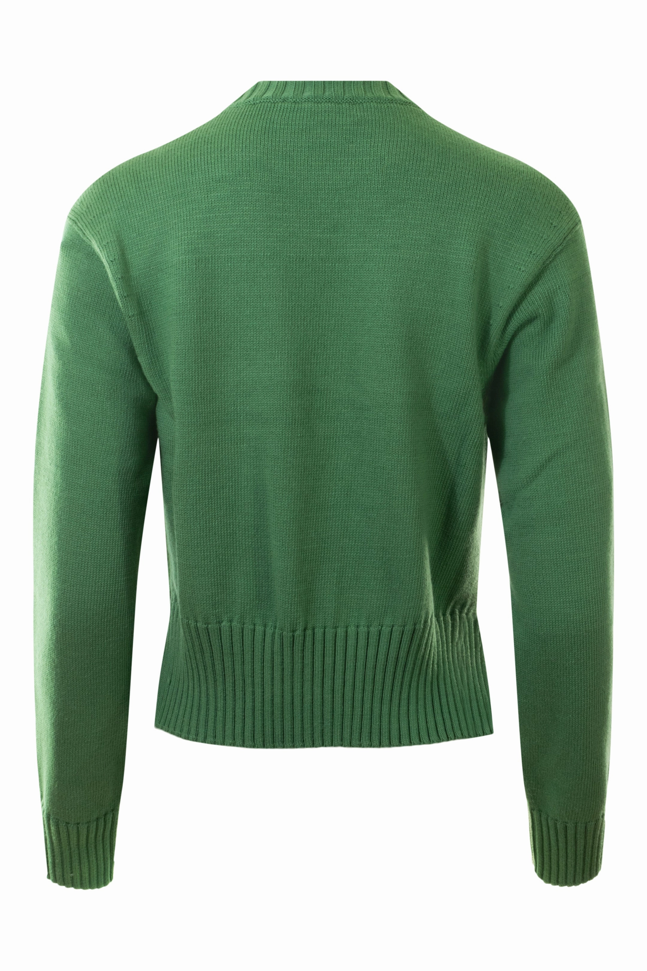 No Bulk White & Warren Soft Cotton Rib Trim Sweatshirt in Willow Green - Ivory