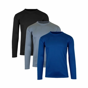 Bat like Travel Apparel Men's Moisture Wicking Long Sleeve Performance Crew Neck Tagless Tee (Sizes, S-2XL)