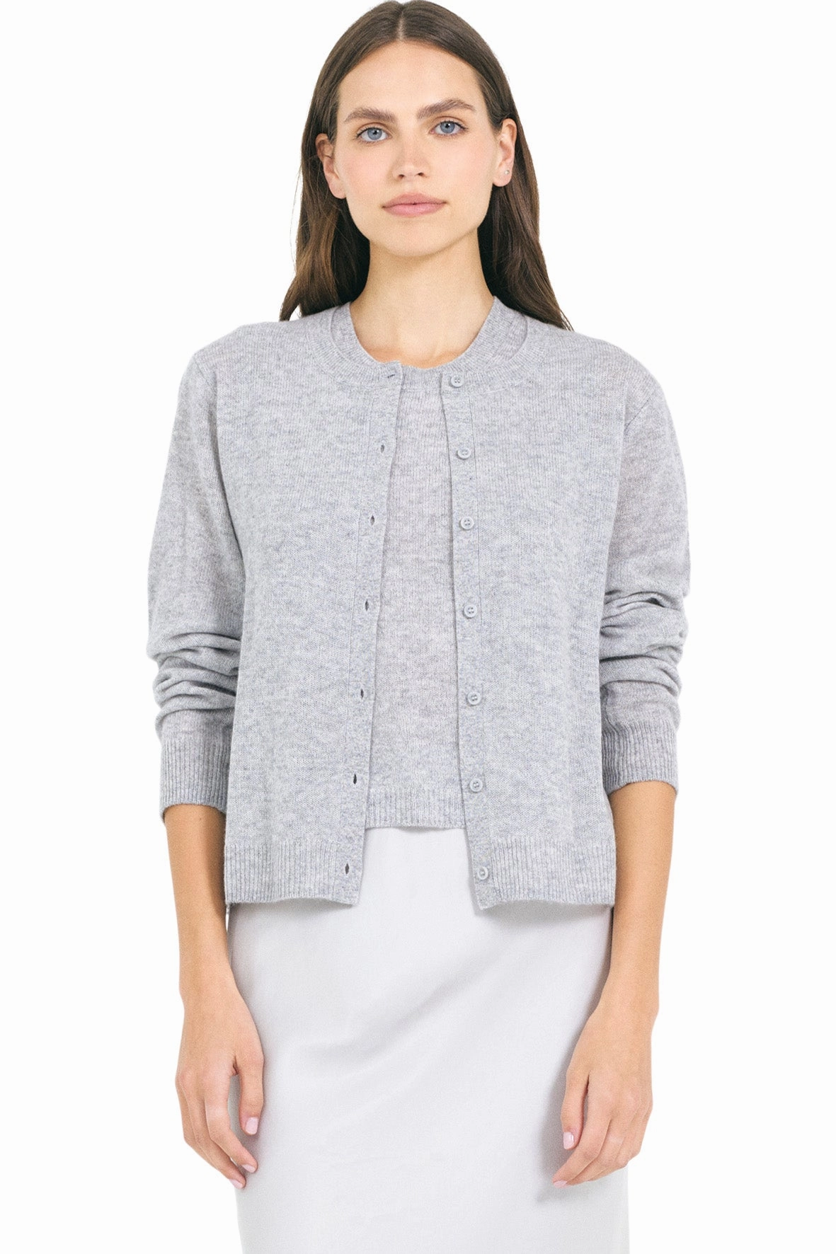 Quick drying material Comfy Layer Fit One Grey Day Forbes Cashmere Cardigan in Heather Grey