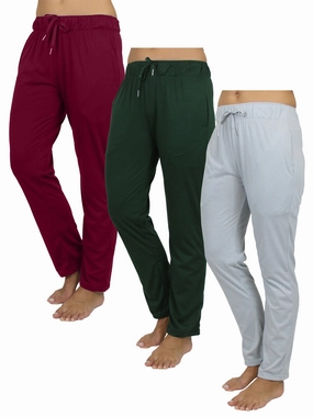 Essential Look High-rise waist Women's 3 Pack Loose Fit Classic Lounge Pants (Sizes, S-3XL)