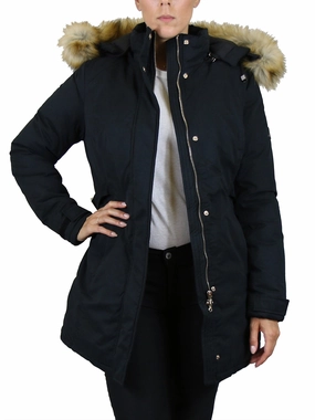 Women's Heavyweight Parka Jacket with Detachable Hood Cozy Fit