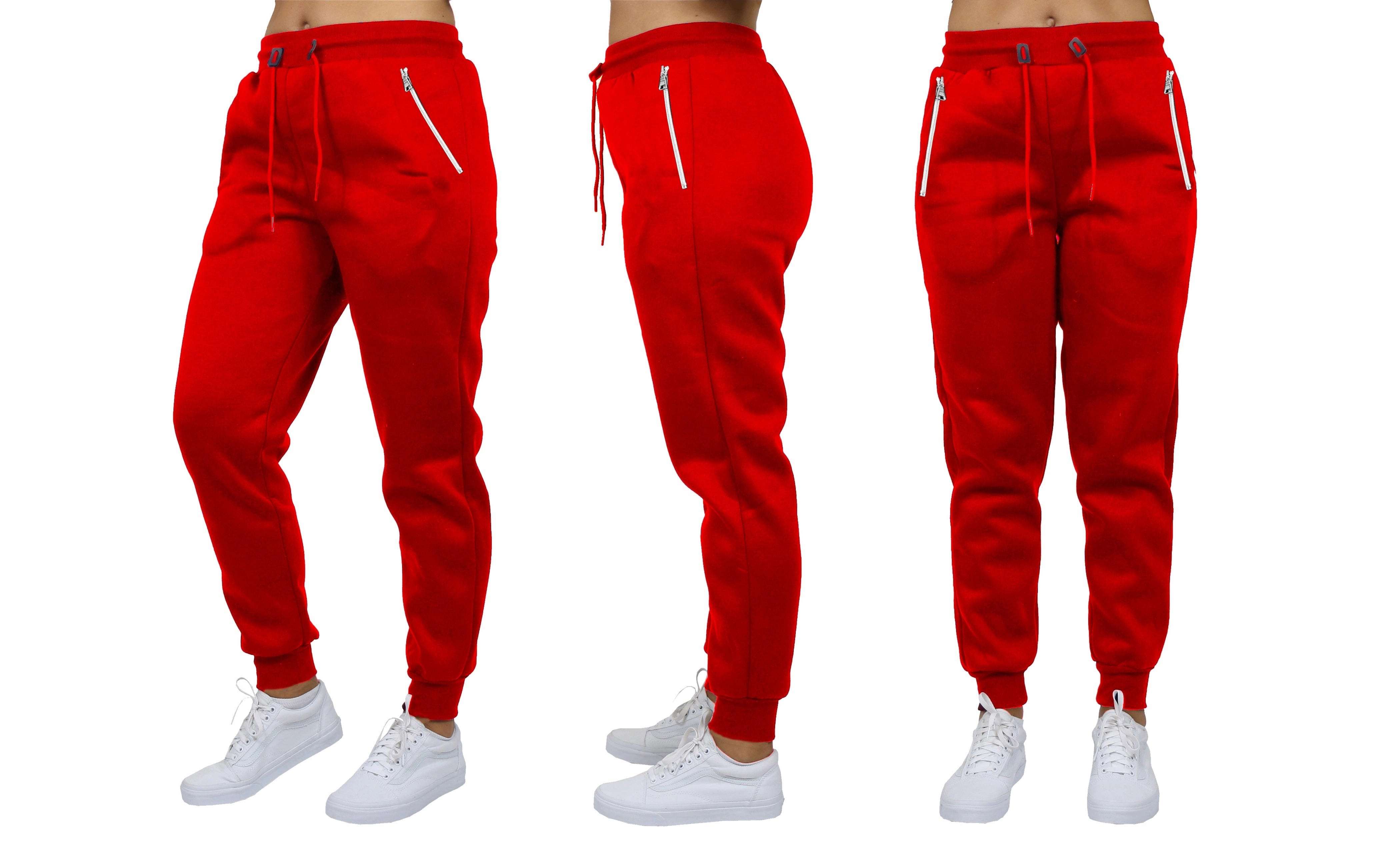 Women's Loose-Fit Fleece Sweatpants w/Zipper Pockets Sport Wear Fit