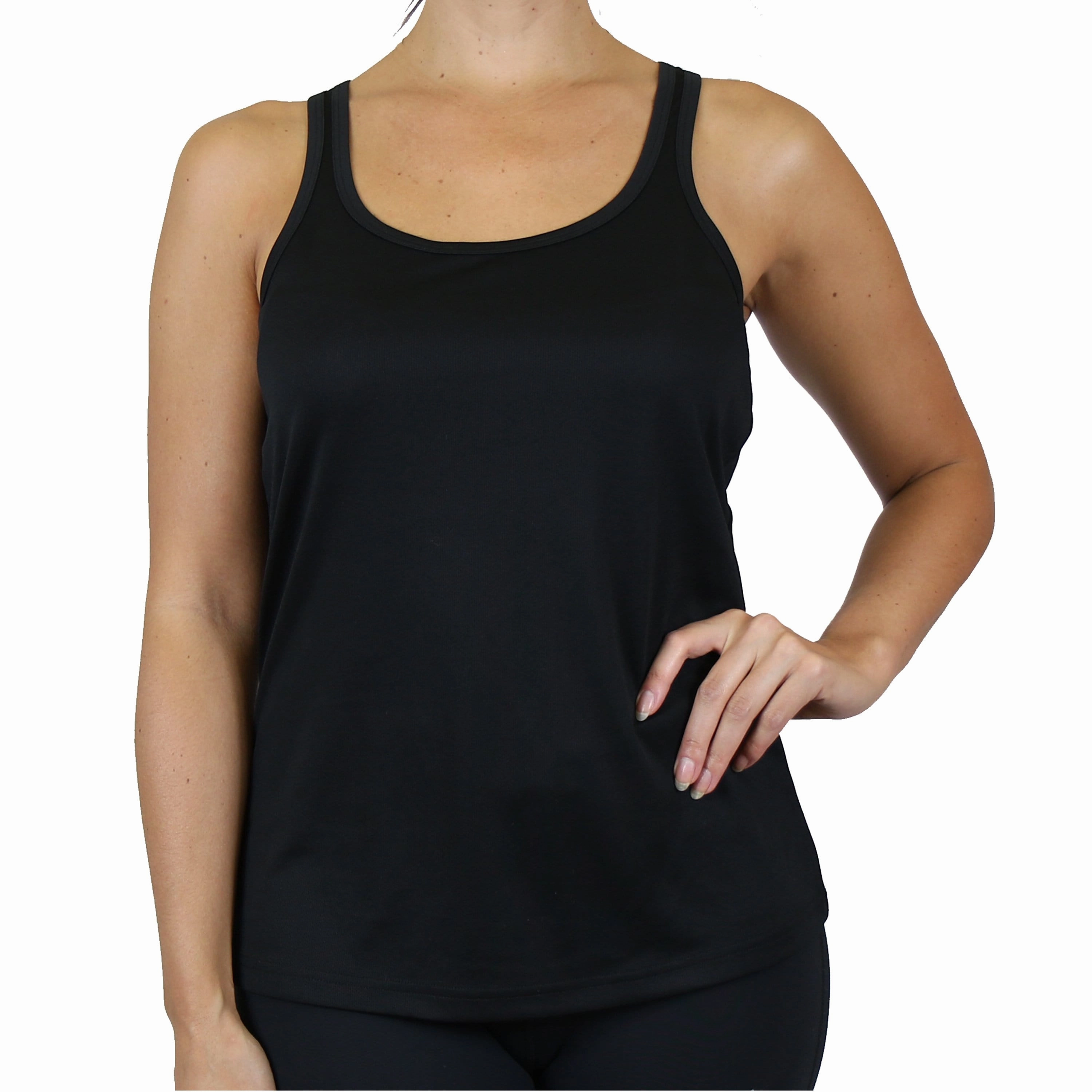 Women's Moisture Wicking Racerback Tanks (S-3XL) Contrast Inner Binding Everyday Comfort Style