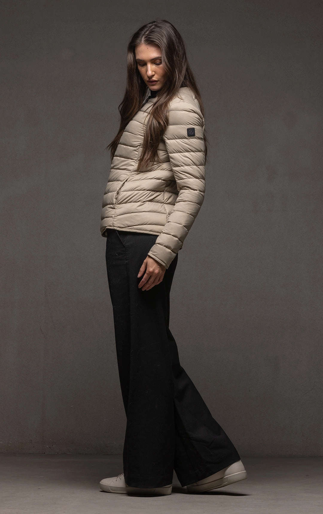 WOOL BLEND TROUSER Stretch waistband ripstop fabric