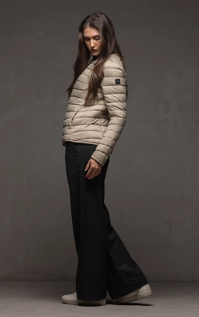 WOOL BLEND TROUSER Stretch waistband ripstop fabric