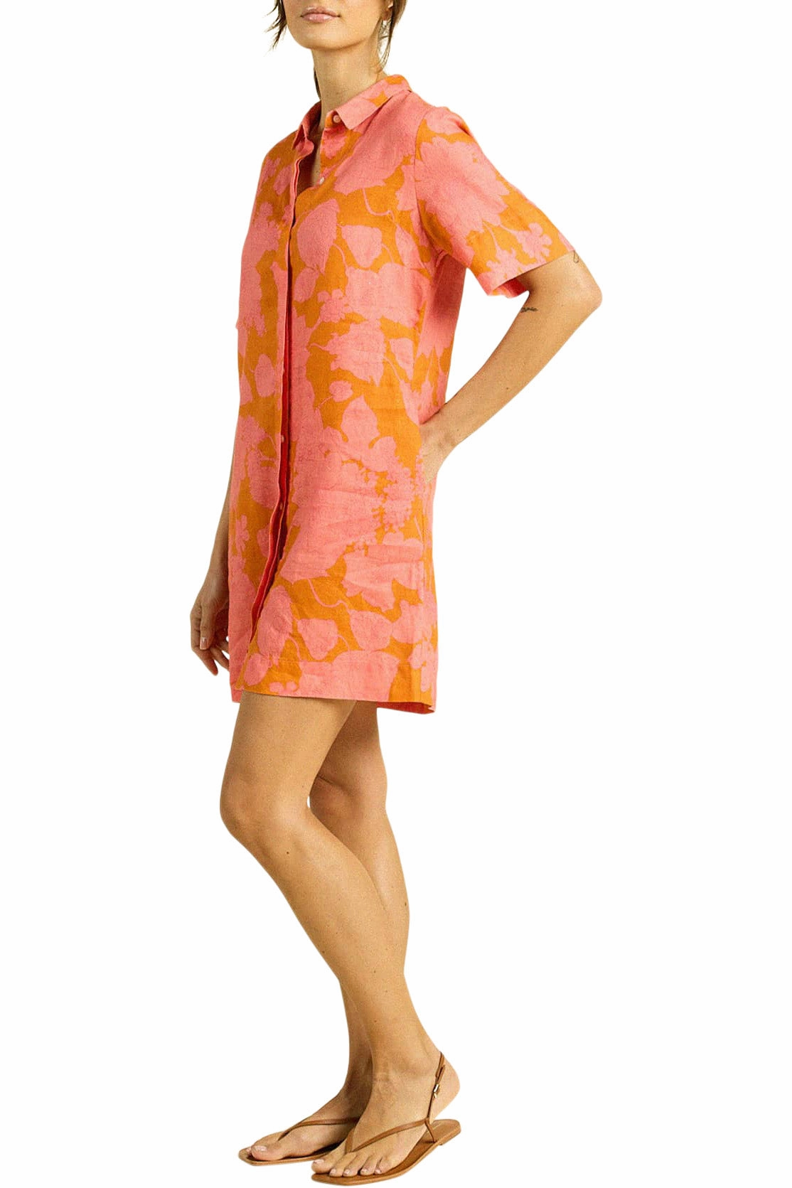 Flowy Cut Trovata Birds of Paradis Dana Dress in Amberglow