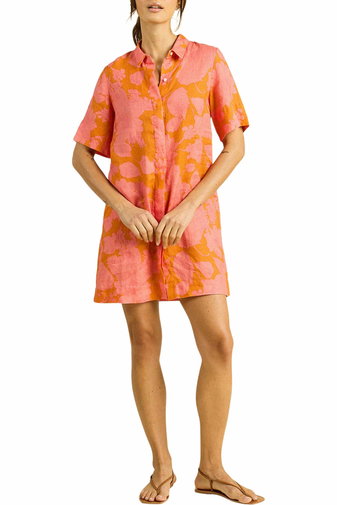 Trovata Birds of Paradis Dana Dress in Amberglow Subtle Touch Flowing Lines