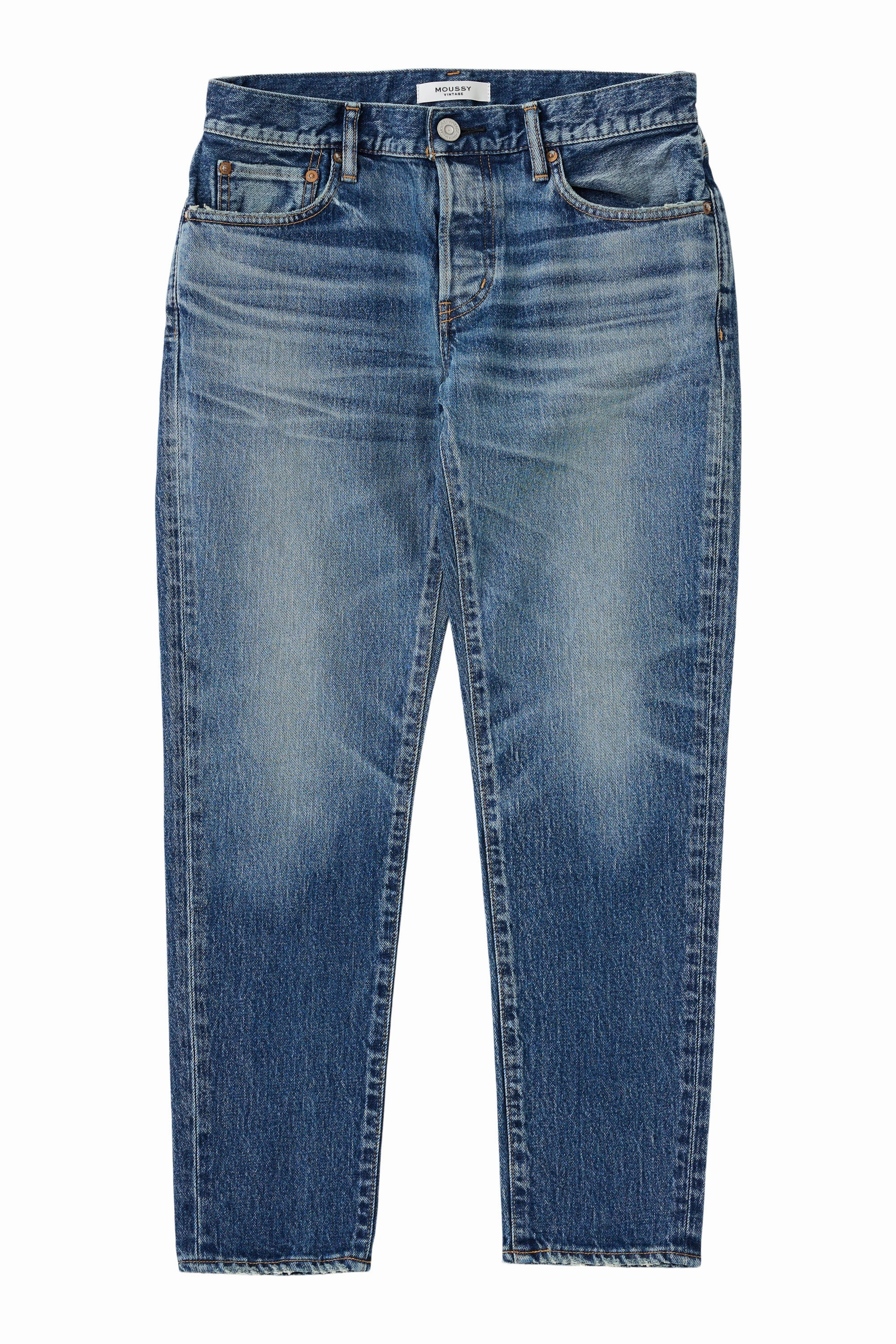 Moussy Denim Sycamore Tapered Jeans in Blue Season Ready Relaxed Taper