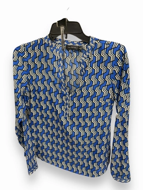 Blouse Long Sleeve By Limited In Royal Blue, Size: Xs Glow Core