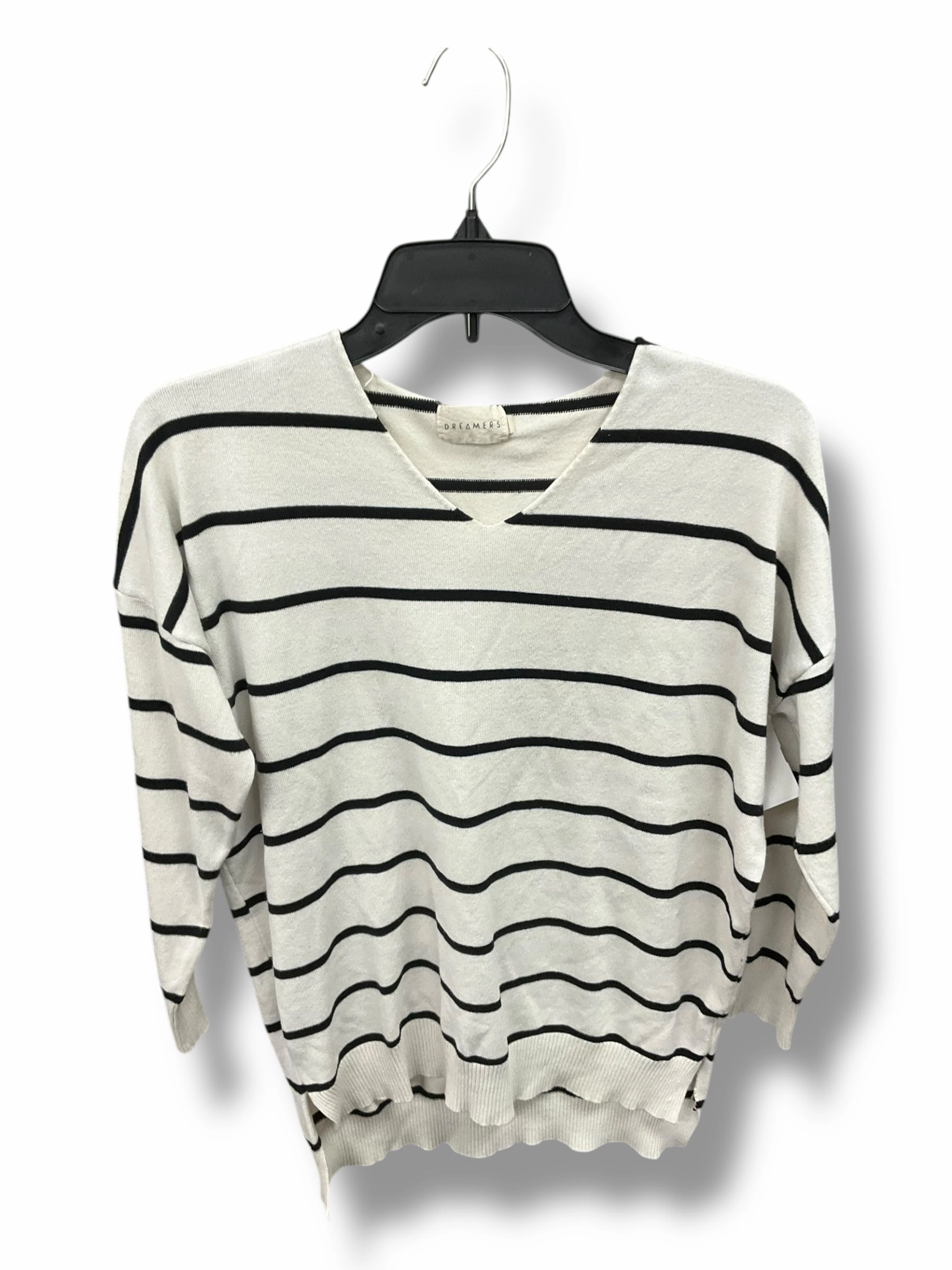 Top Long Sleeve By Dreamers In Black & White, Size: M UVProtectionFabric