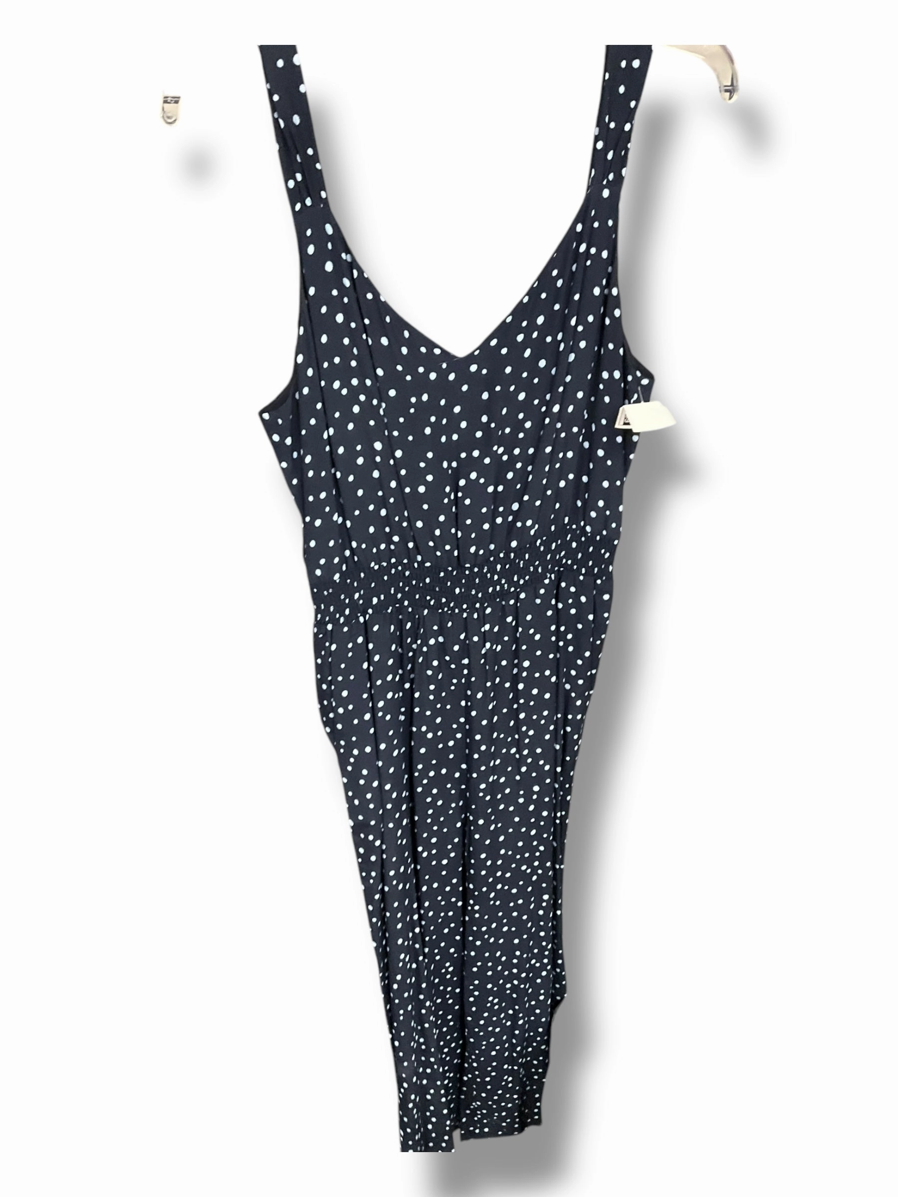 MultiPocket Trendy Trousers Jumpsuit By Loft In Polkadot Pattern, Size: 0