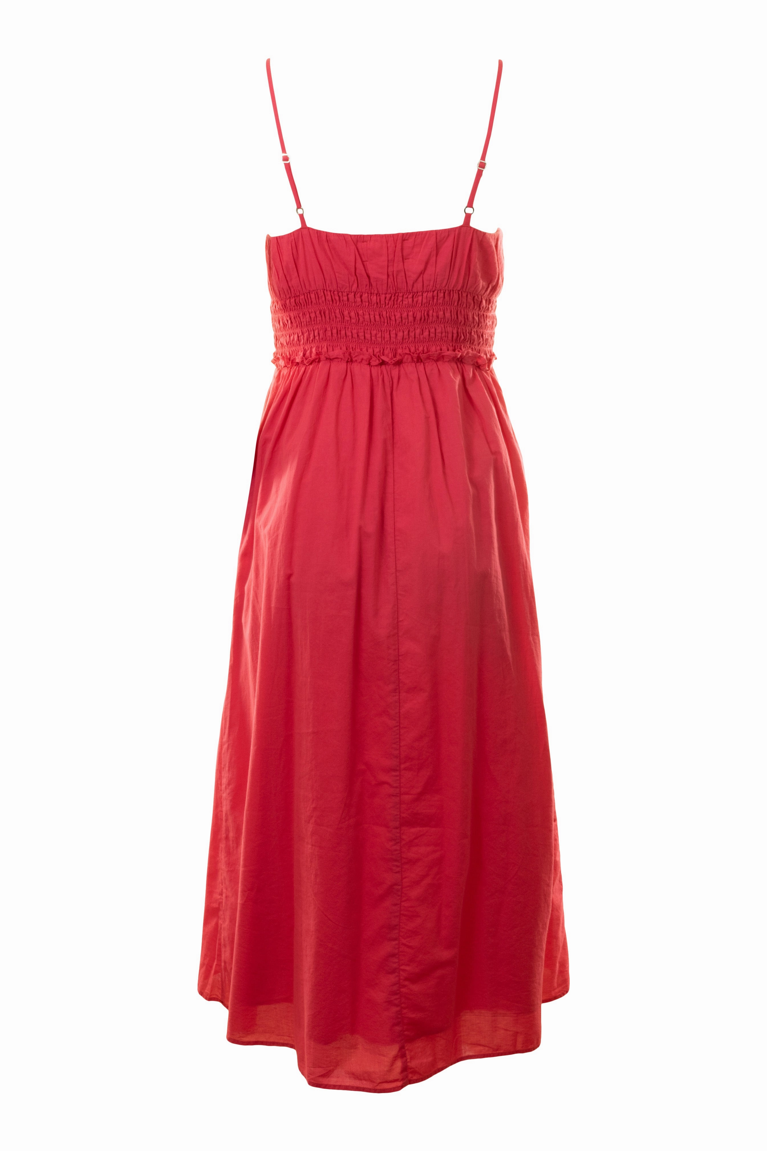 Xirena Jessa Dress in Strawberry Fold-Over-Detail