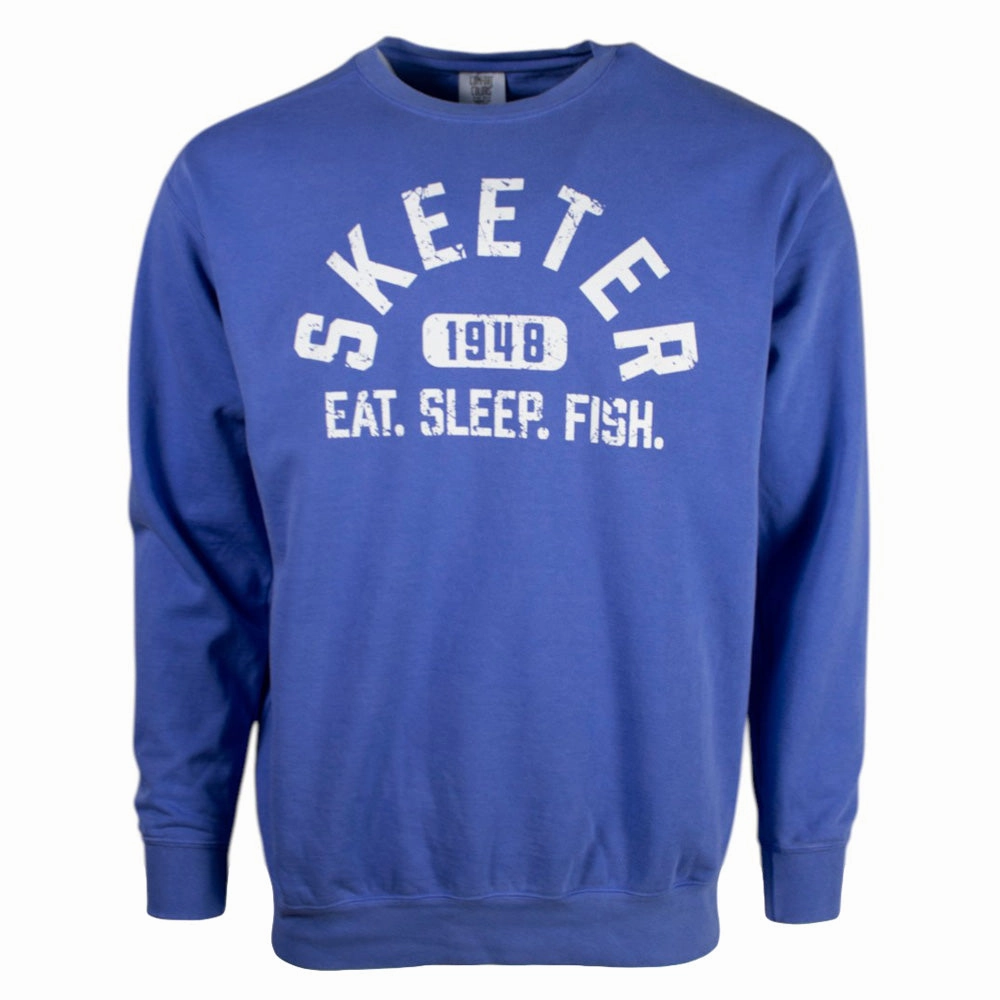 Skeeter Flo Blue Comfort Colors Crewneck Reinforced Buttonholes